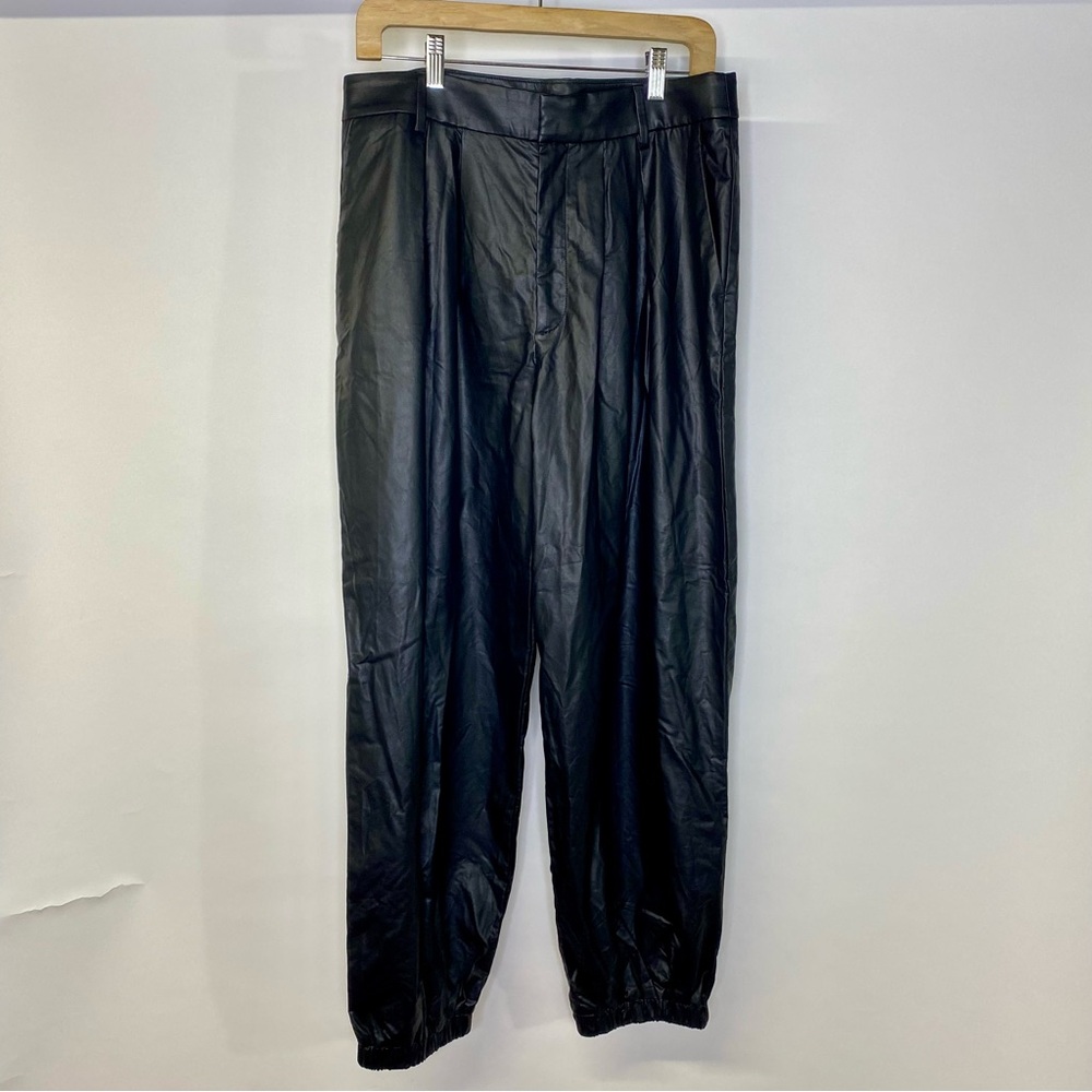 Banana Republic faux leather black balloon pants